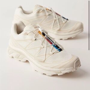 Salomon Cream and Multicolor Athletic Shoes